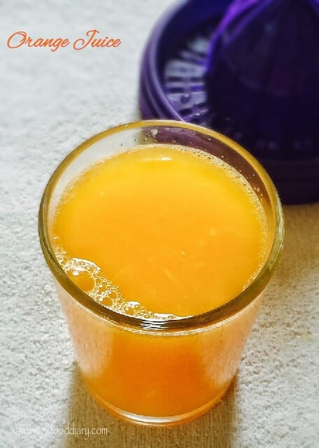 ORANGE JUICE RECIPE FOR BABIES, TODDLERS AND KIDS