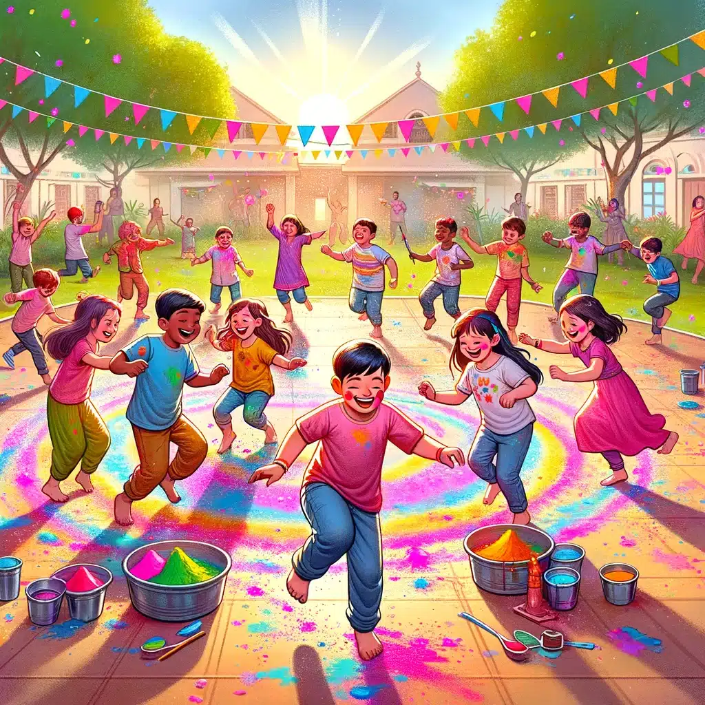Holi game with kids -Holi Freeze Dance